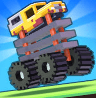A blocky monster truck