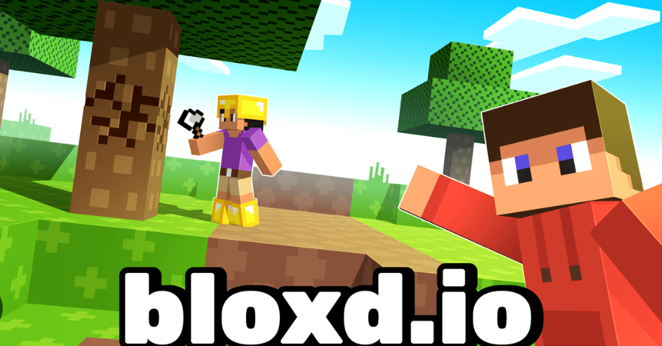 A blocky world with the title bloxd.io. This is similar to minecraft